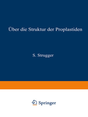 cover image of Über die Struktur der Proplastiden